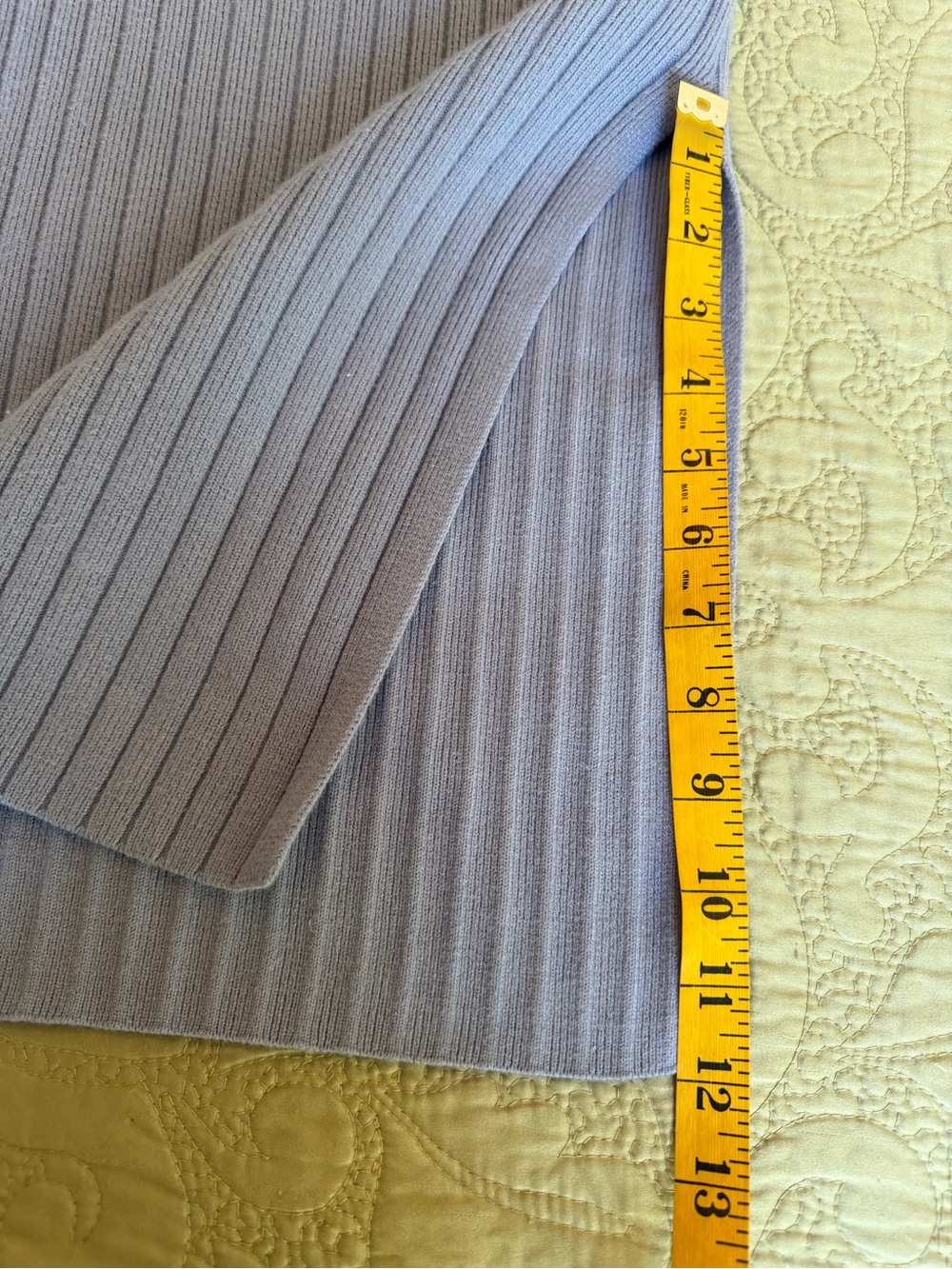 Vintage 90s Christian Lacroix Periwinkle Ribbed Knit Midi Skirt Y2K Minimalist L - Picture 9 of 13